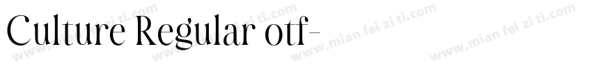 Culture Regular otf字体转换